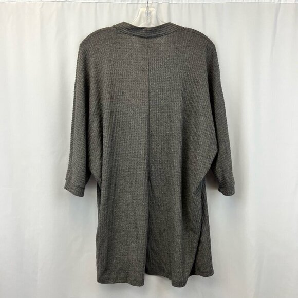 Sadie & Sage Womens Cardigan Sweater Gray 3/4 Sleeve Open Front Neckline Small - Picture 5 of 10